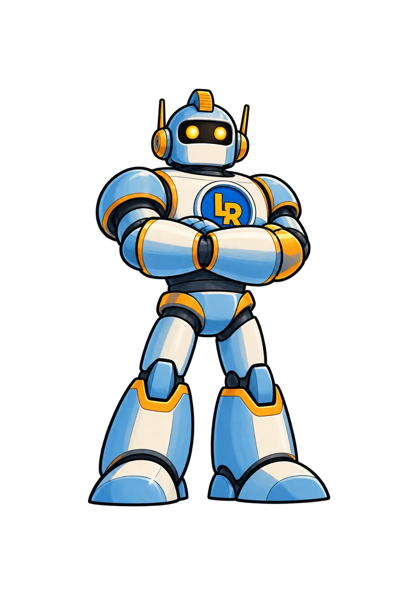 Large Robot standing guard with arms folded